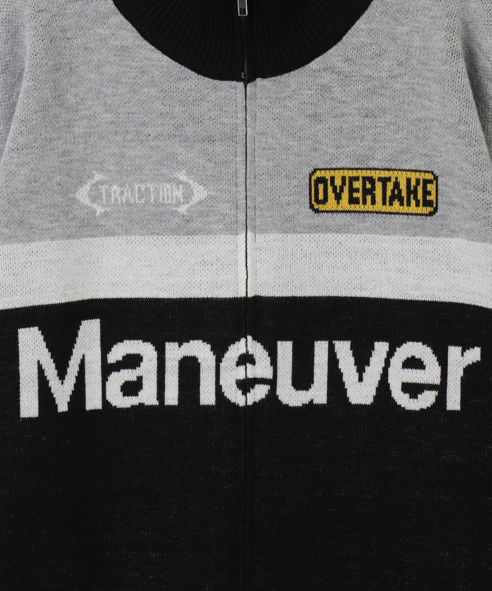 レーシンググラフィックニットブルゾン