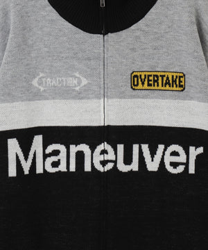 レーシンググラフィックニットブルゾン