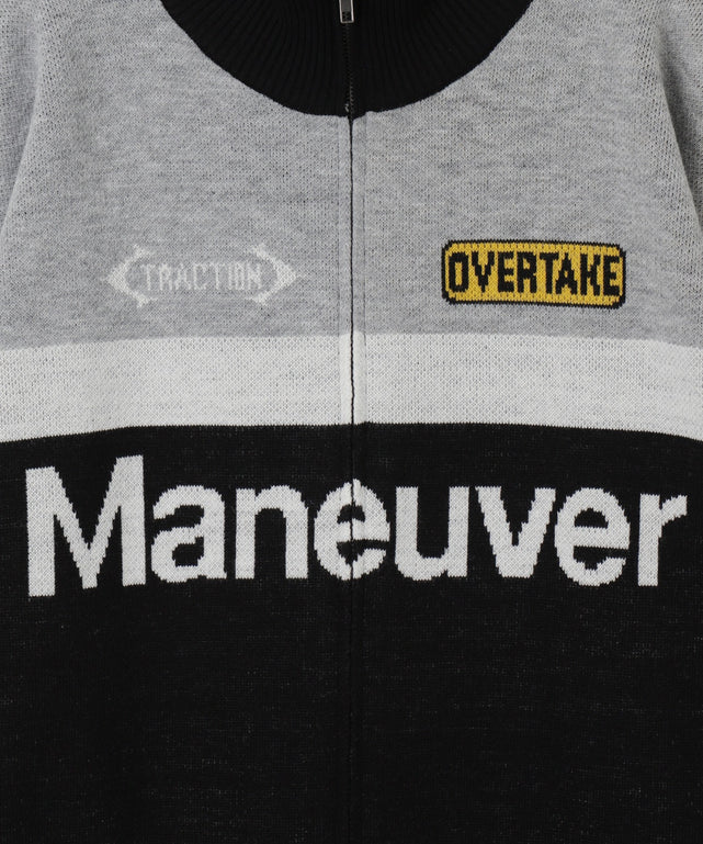 レーシンググラフィックニットブルゾン