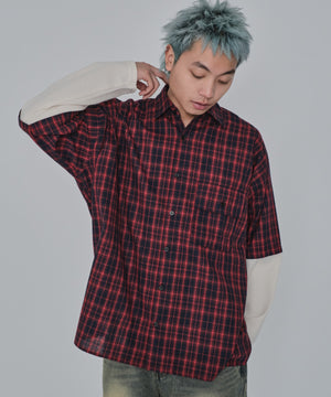 レッドチェック1 モデル：178cm L着用