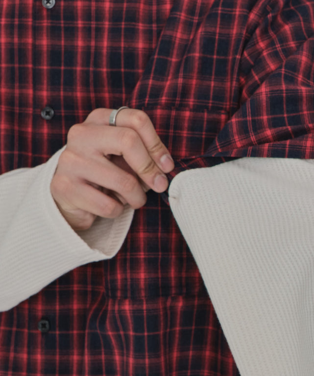 チェックレイヤードシャツ（LS）