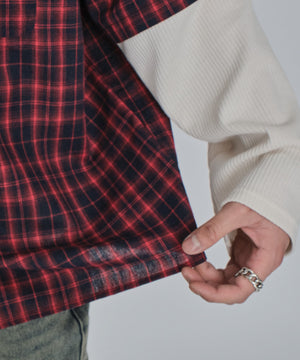 チェックレイヤードシャツ（LS）