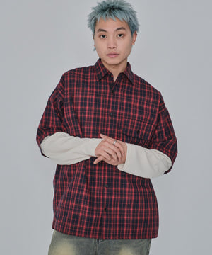 レッドチェック1 モデル：178cm L着用