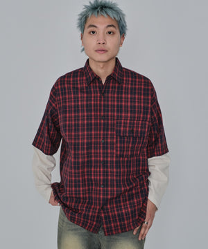 レッドチェック1 モデル：178cm L着用