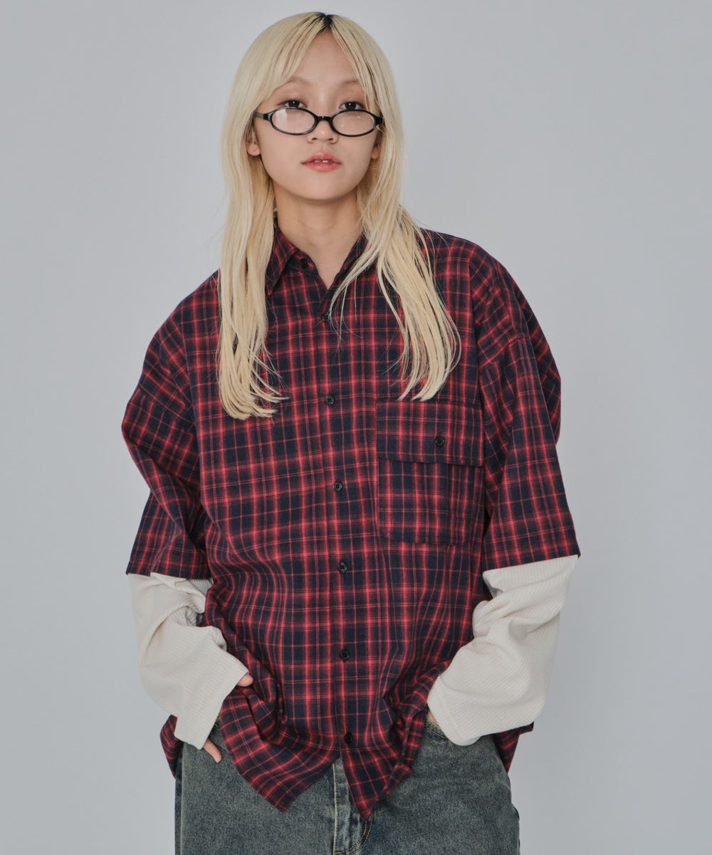 レッドチェック1 モデル：172cm L着用