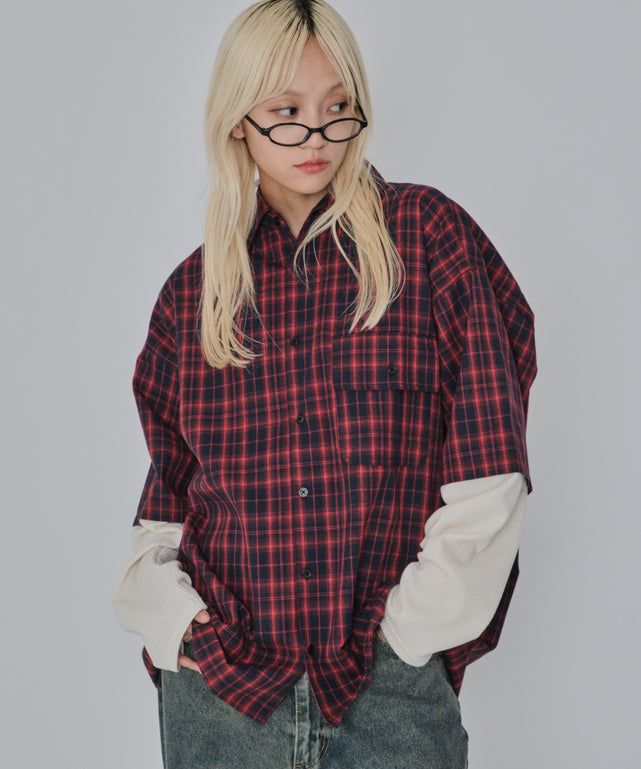 レッドチェック1 モデル：172cm L着用