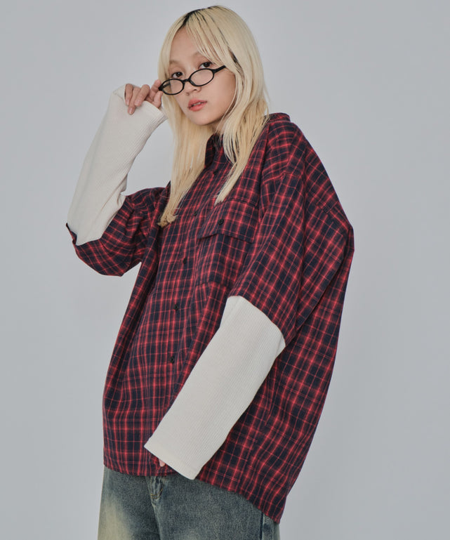 レッドチェック1 モデル：172cm L着用