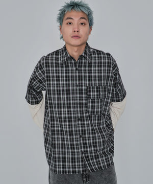 ブラックチェック1 モデル：178cm L着用