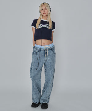 デニム淡加工 モデル：172cm L着用