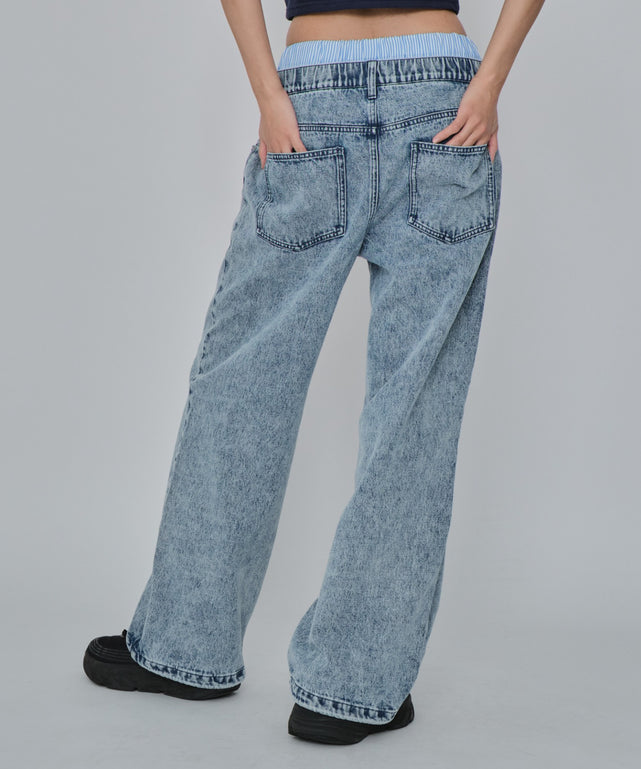 デニム淡加工 モデル：172cm L着用