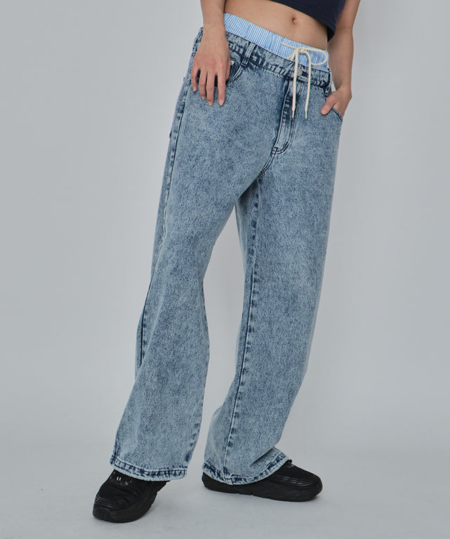 デニム淡加工 モデル：172cm L着用