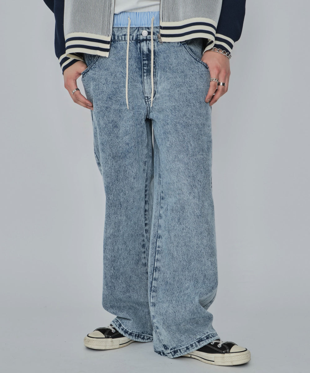 デニム淡加工 モデル：178cm L着用