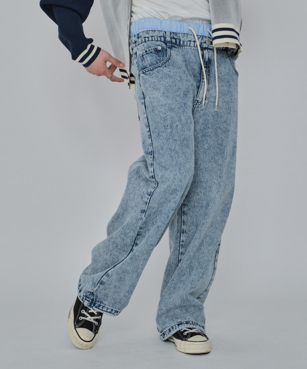 デニム淡加工 モデル：178cm L着用