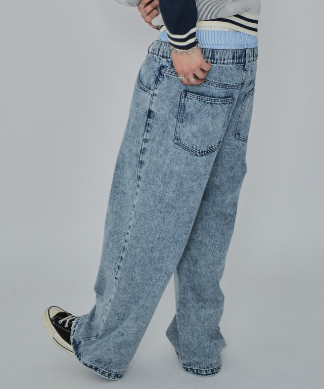 デニム淡加工 モデル：178cm L着用