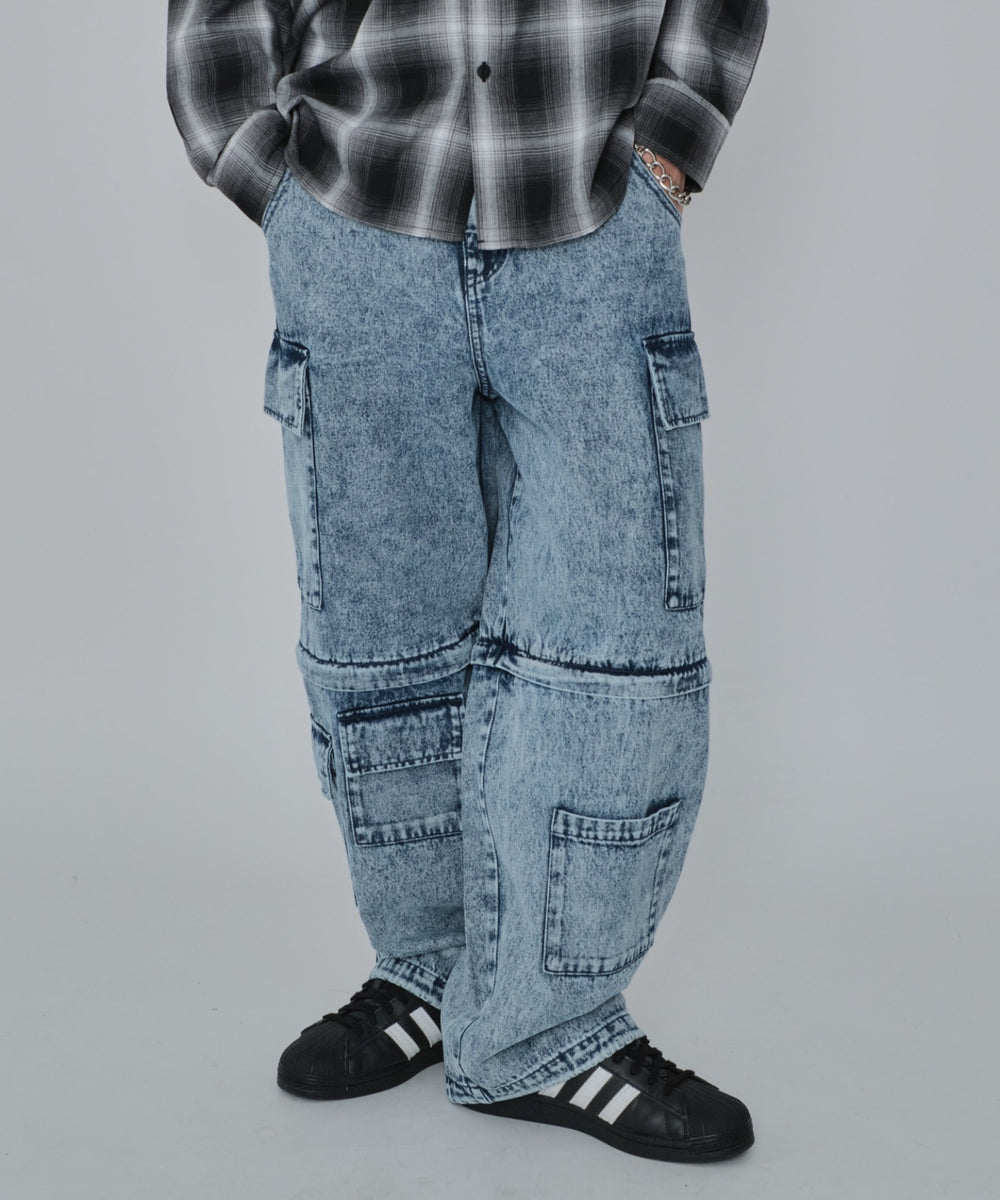 デニム淡加工 モデル：178cm L着用