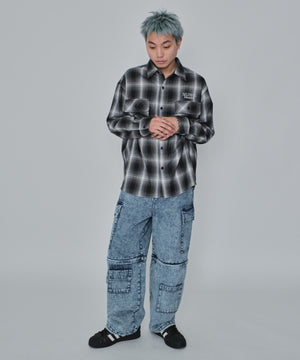 デニム淡加工 モデル：178cm L着用