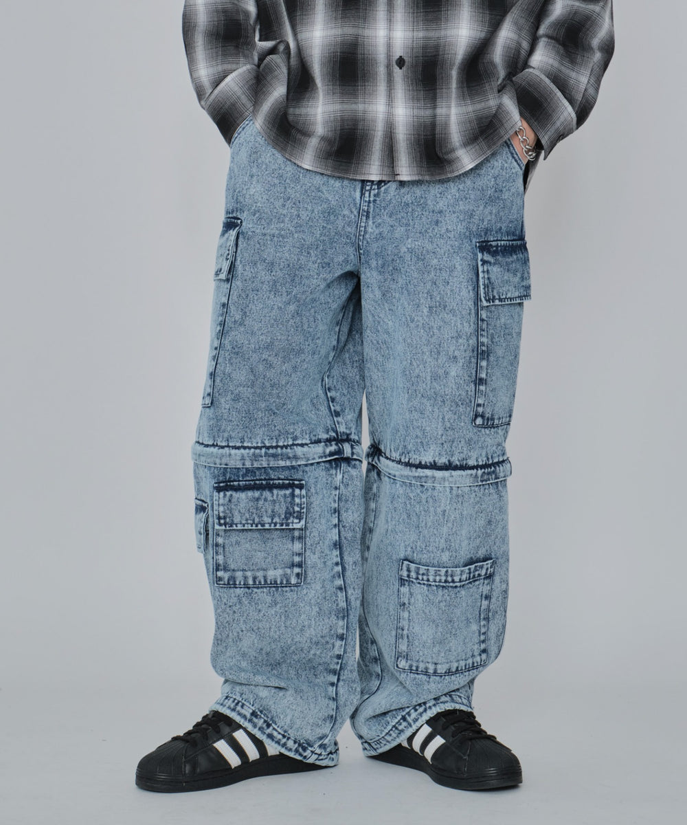 デニム淡加工 モデル：178cm L着用