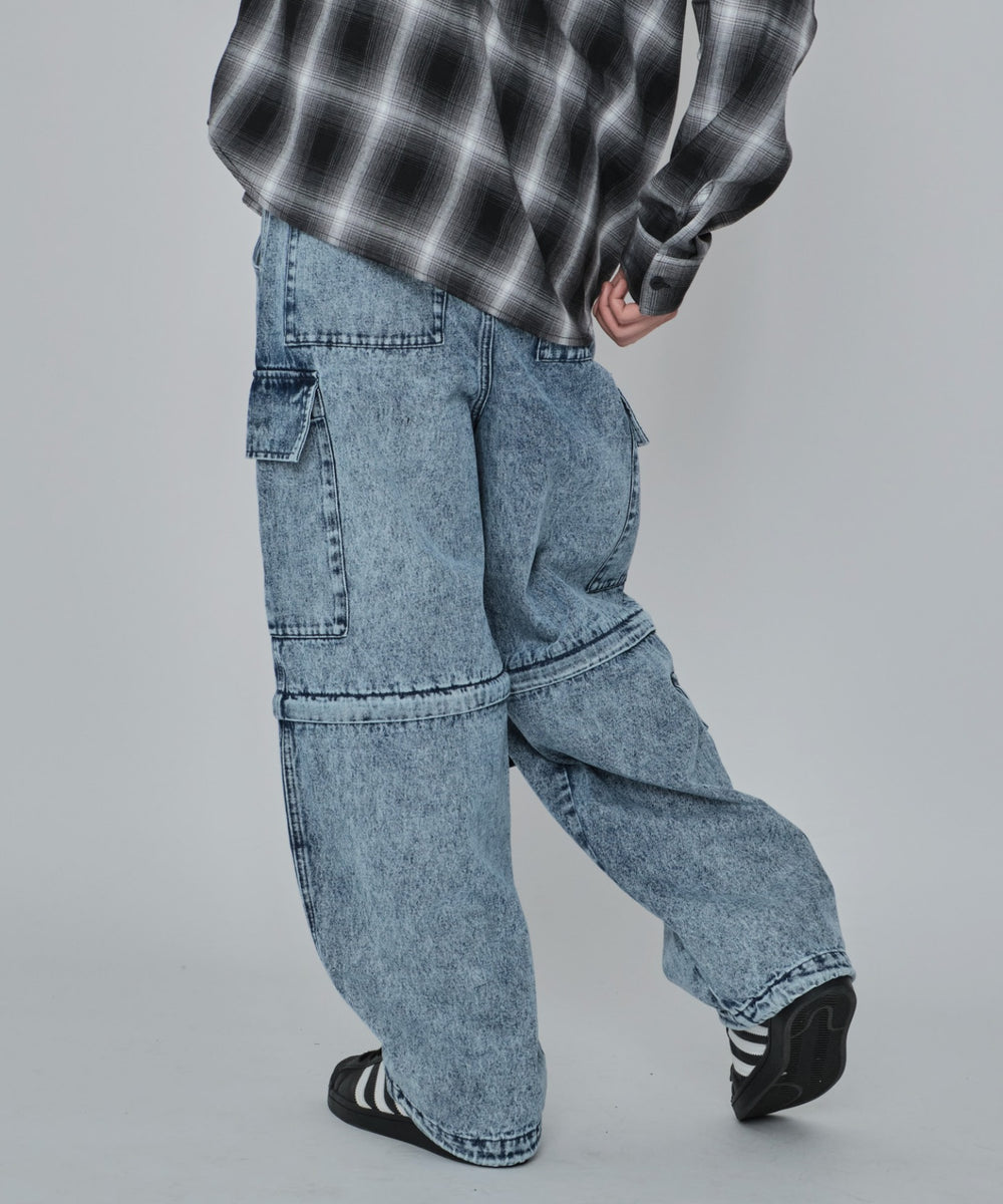 デニム淡加工 モデル：178cm L着用