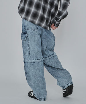 デニム淡加工 モデル：178cm L着用