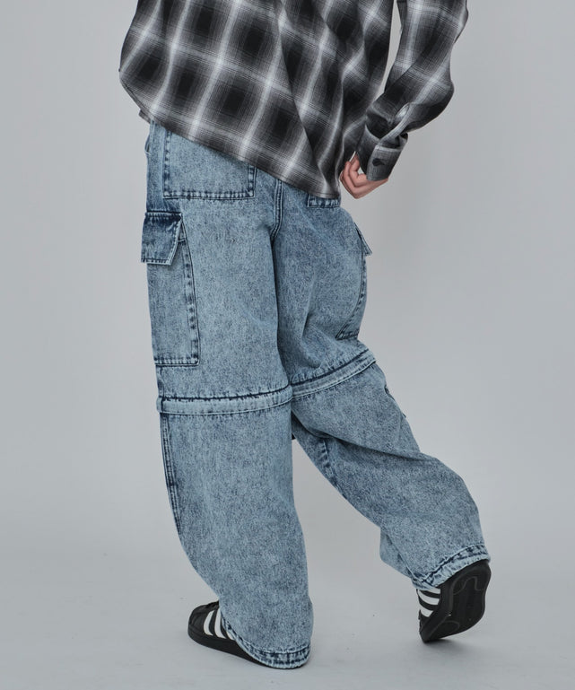 デニム淡加工 モデル：178cm L着用