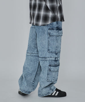 デニム淡加工 モデル：178cm L着用