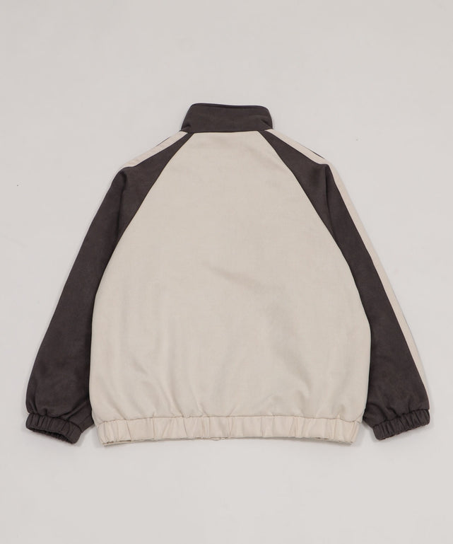 フェイクスウェードトラックジャケット