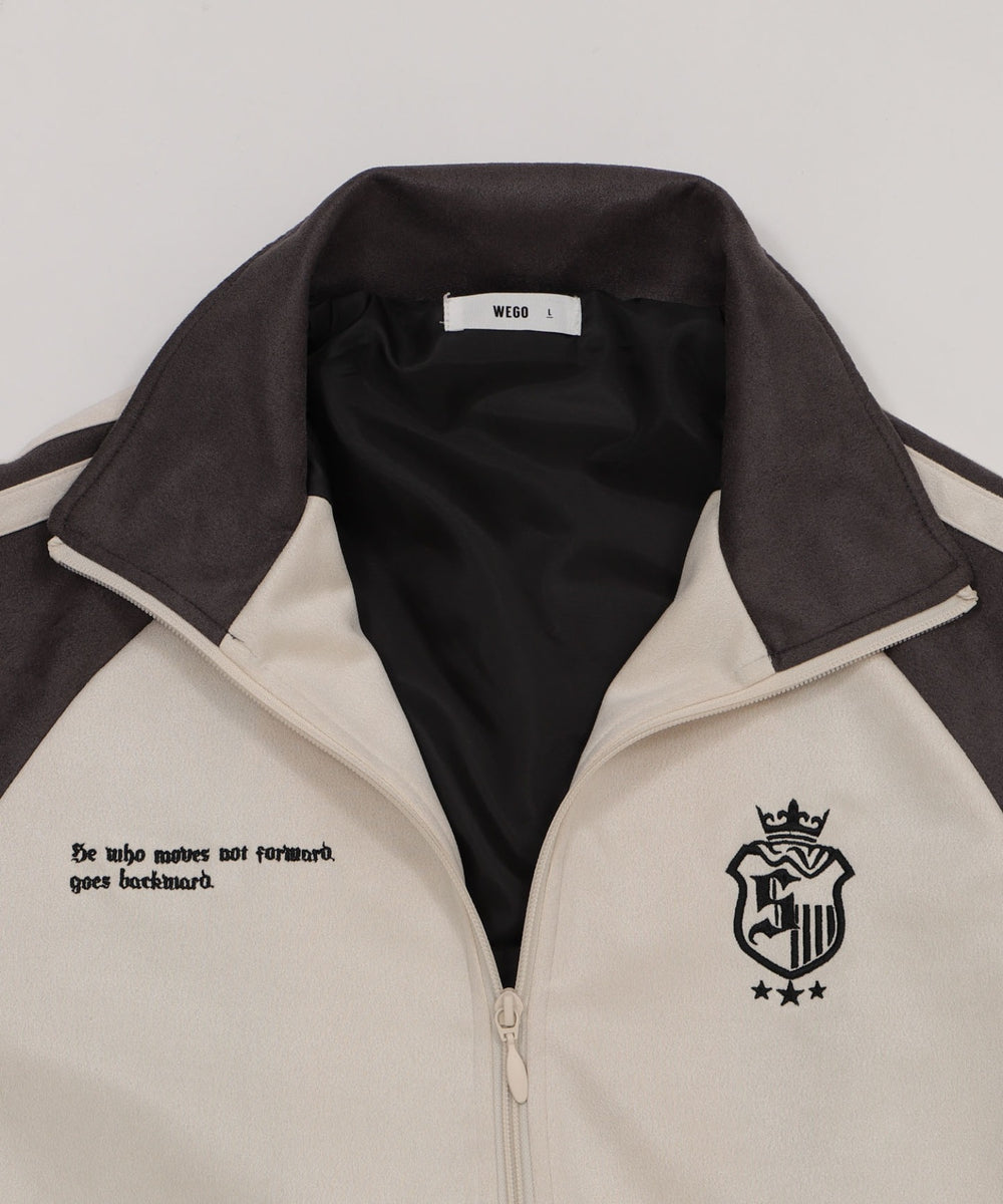 フェイクスウェードトラックジャケット