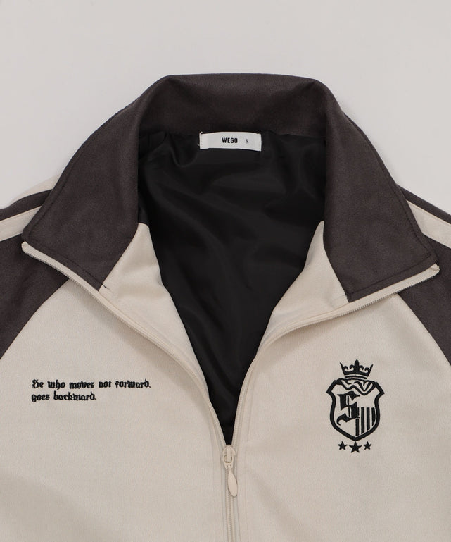 フェイクスウェードトラックジャケット