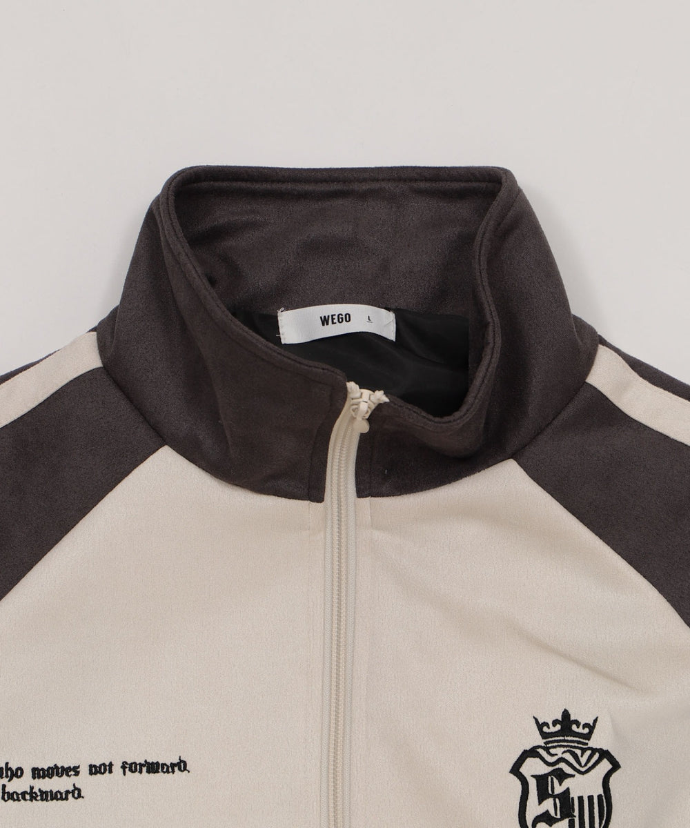 フェイクスウェードトラックジャケット