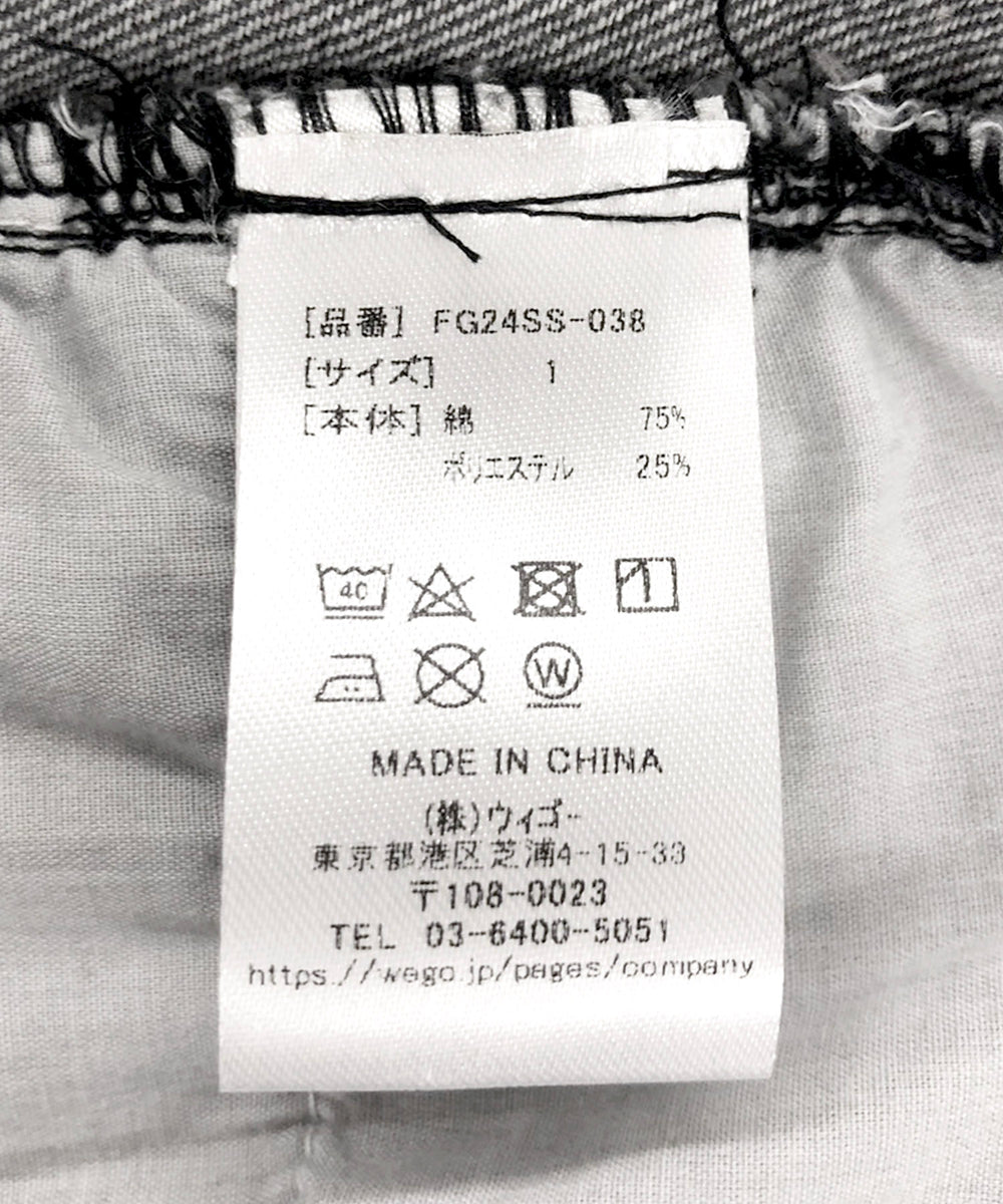 プリーツヘムデニムミニスカート