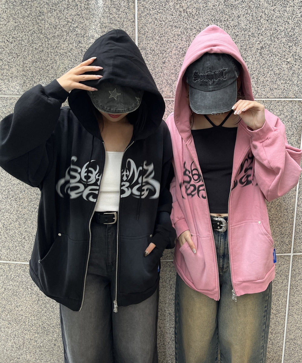 SEQUENZ　ロゴフェードZIPパーカー