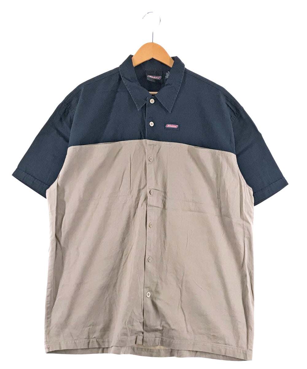 Dickies 半袖 ワークシャツ ツートン バイカラー