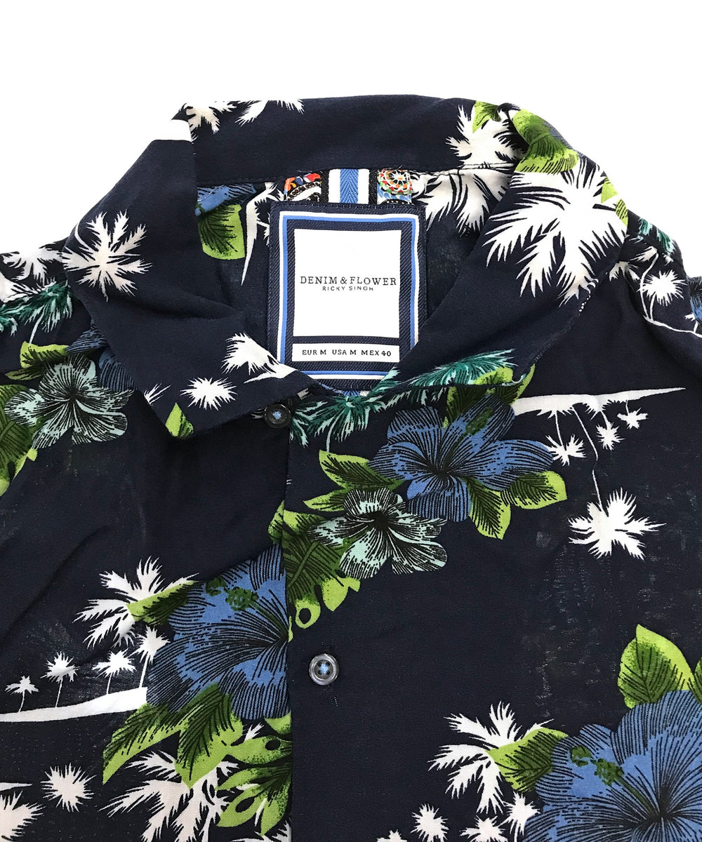 DENIM & FLOWER 半袖柄シャツ RICKY SINGH