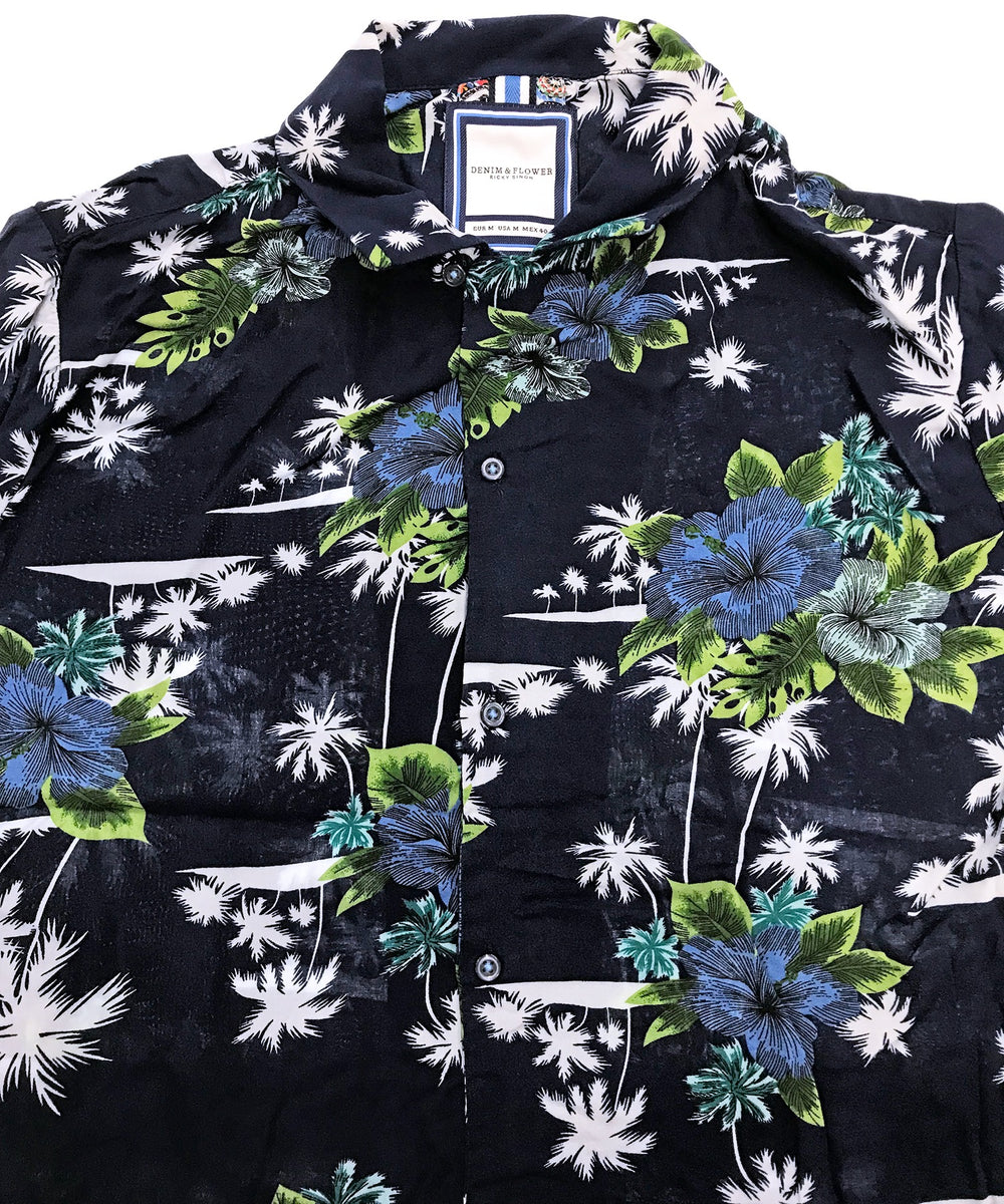 DENIM & FLOWER 半袖柄シャツ RICKY SINGH
