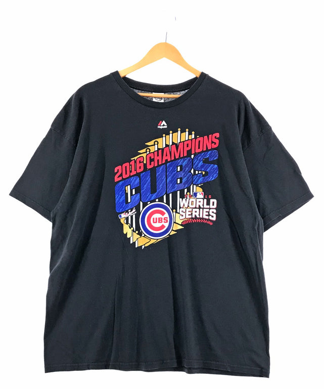 2016 CHAMPIONS CUBS プリントTシャツ Majestic WORLD SERIES【ウィゴーウィーク 古着30%OFF 12/2(月)11:59まで】/2016 CHAMPIONS CUBS プリントTシャツ Majestic WORLD SERIES【ウィゴーウィーク 古着30%OFF 12/2(月)11:59まで】