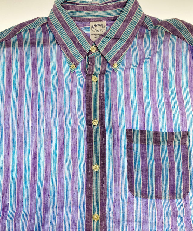 Brooks Brothersストライプブランドシャツ