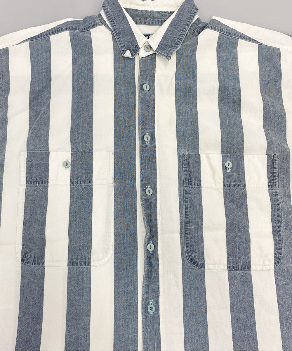 SHAH SAFARI 半袖ストライプシャツ