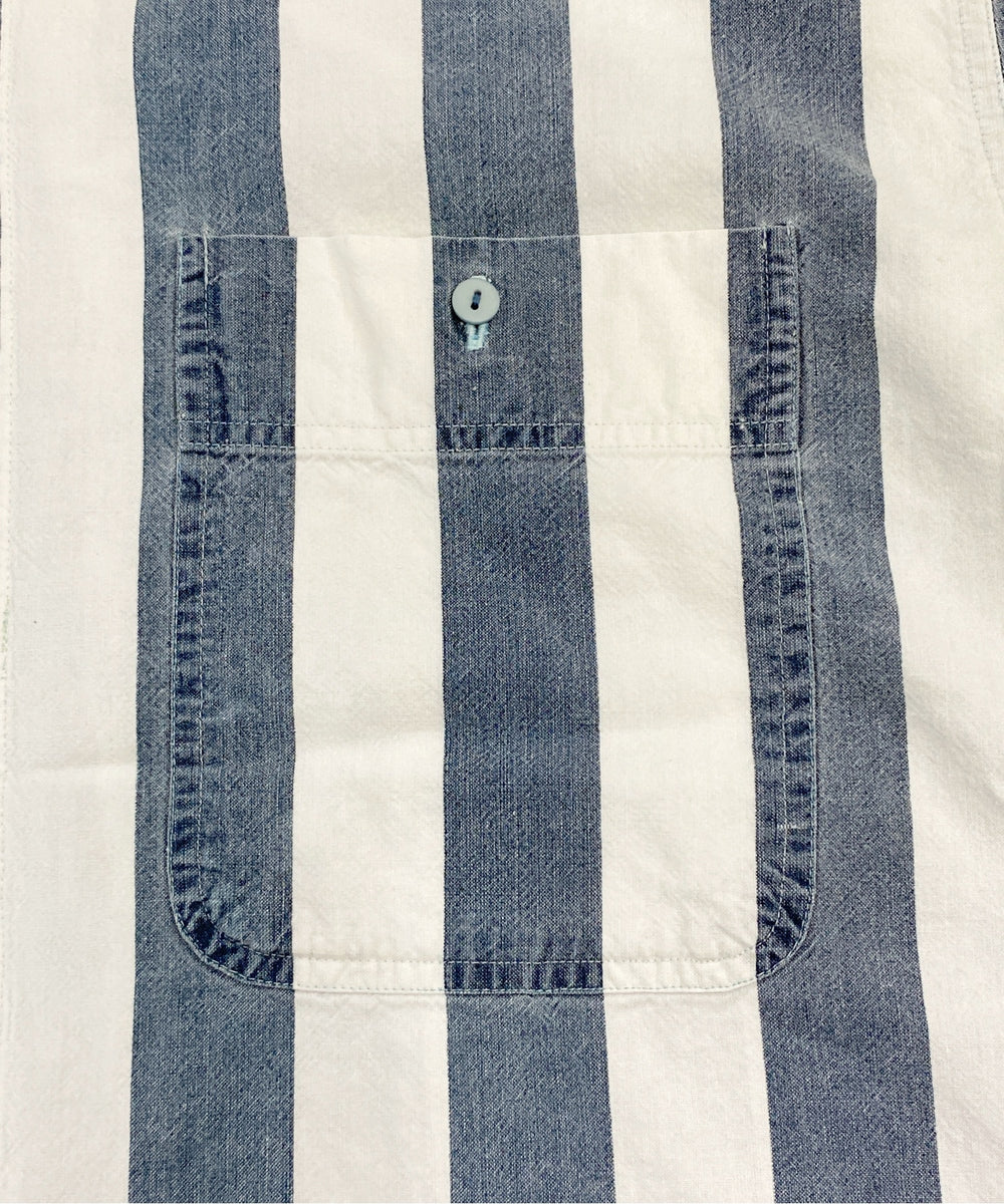 SHAH SAFARI 半袖ストライプシャツ