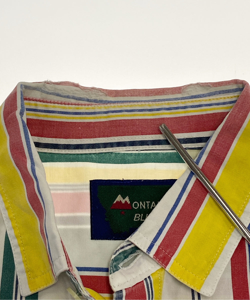 MONTANA BLUE 半袖ストライプシャツ