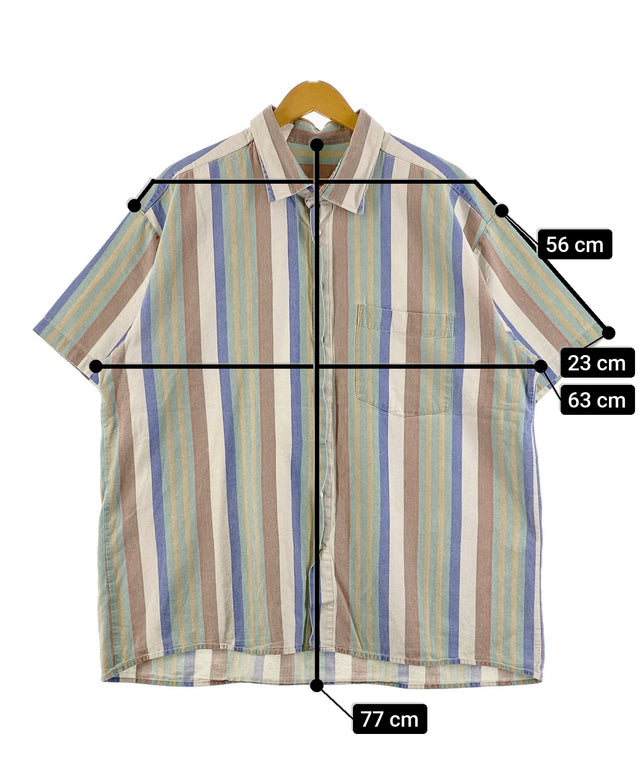 半袖ストライプシャツ