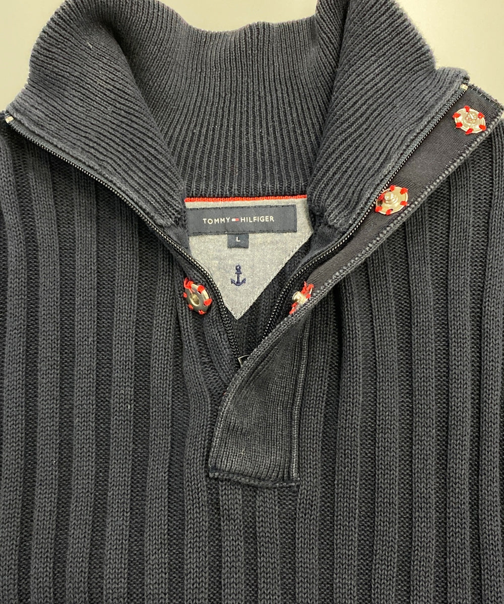 TOMMY ブランドハーフZIPニット