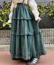 チェックティアードロングスカート