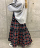 チェックティアードロングスカート