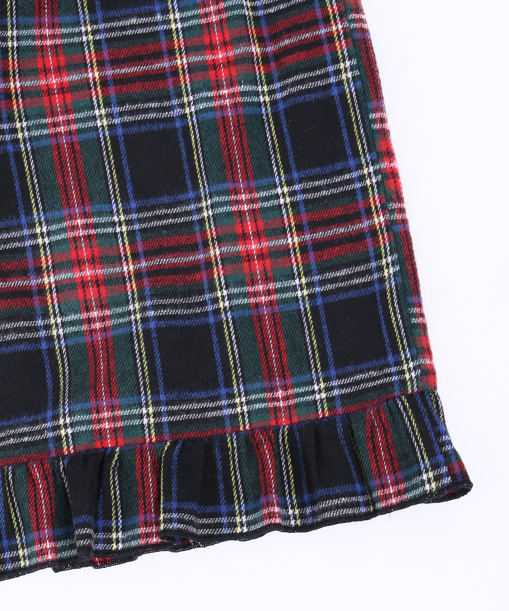 チェックティアードロングスカート