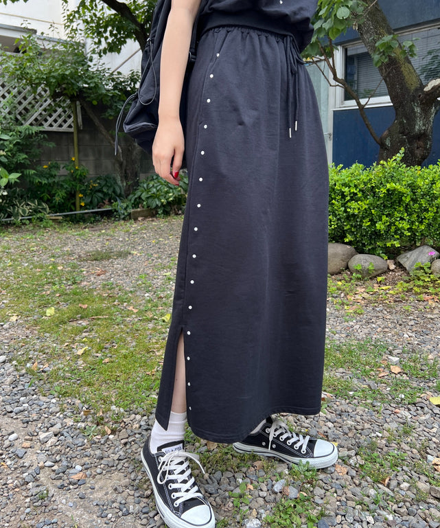 ✨新品未使用✨gomme ゴム ブラックライン ホップスカート柄デザインドット
