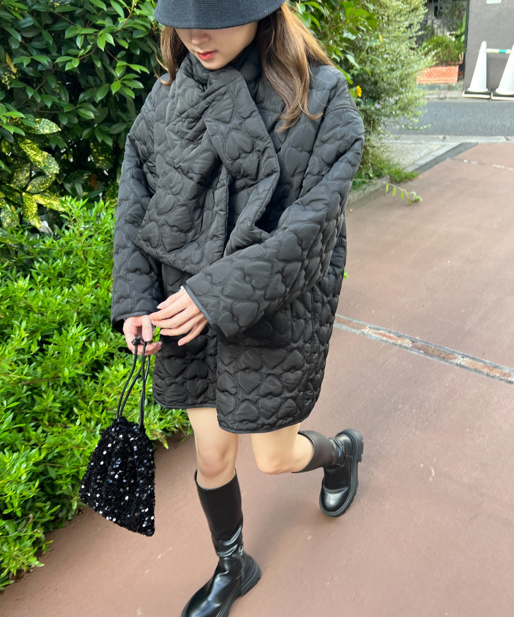 ハートキルトマフラー