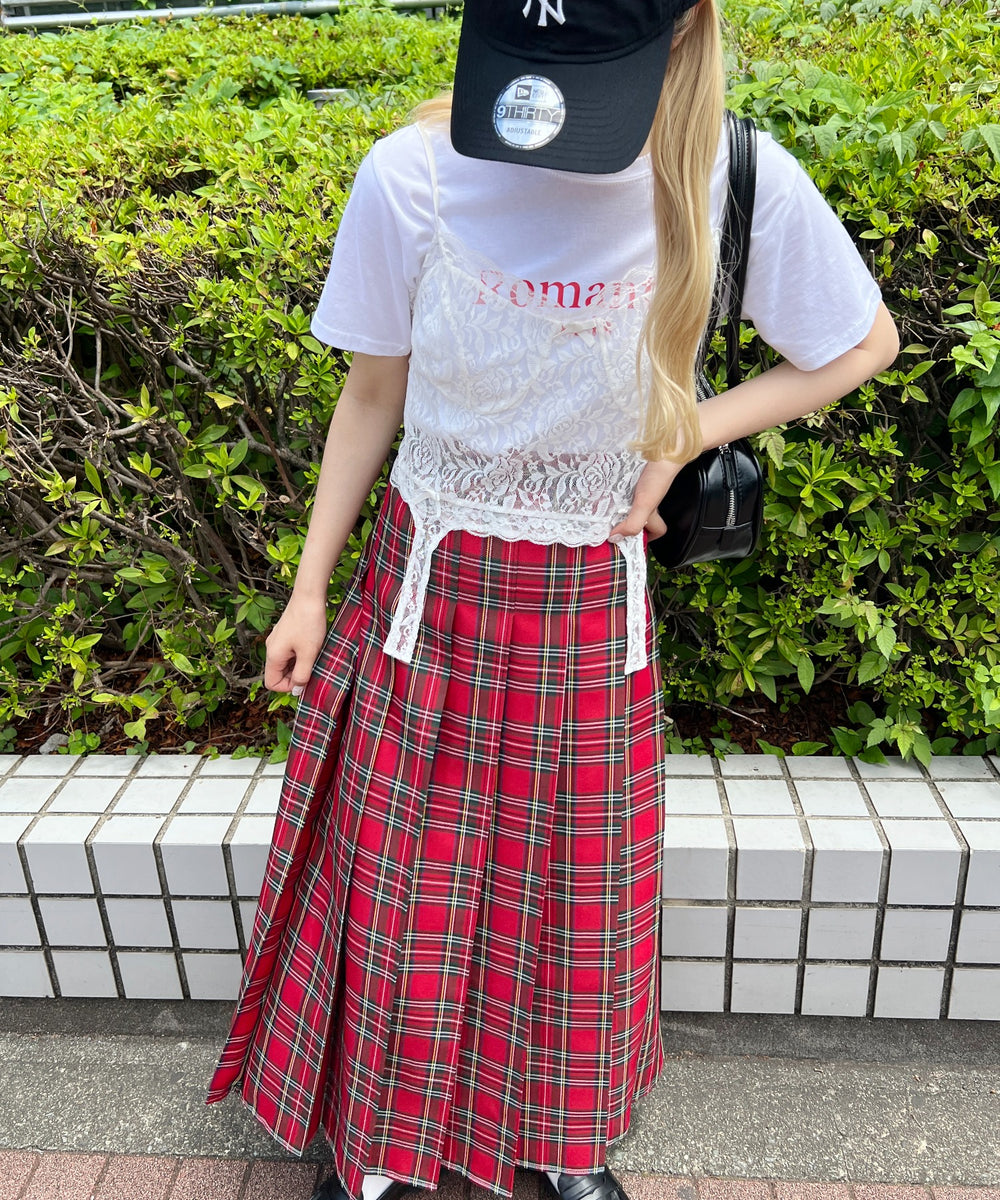 タータンチェックロングスカート