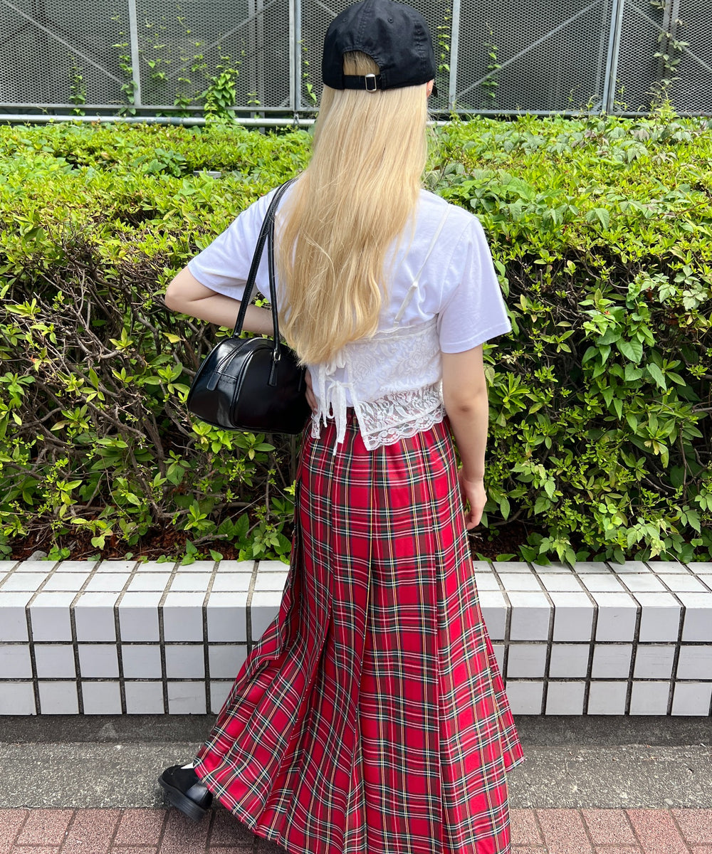 タータンチェックロングスカート