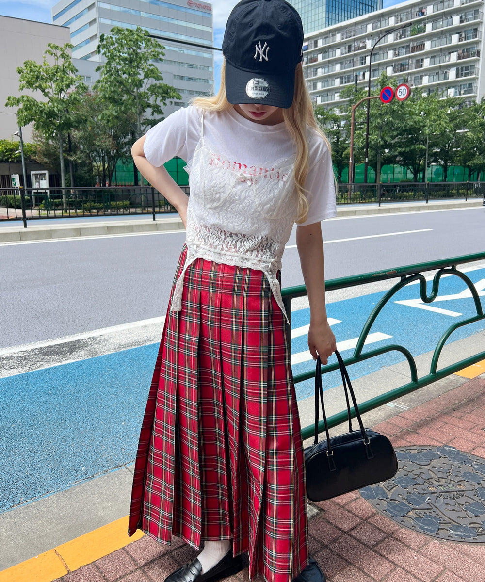タータンチェックロングスカート