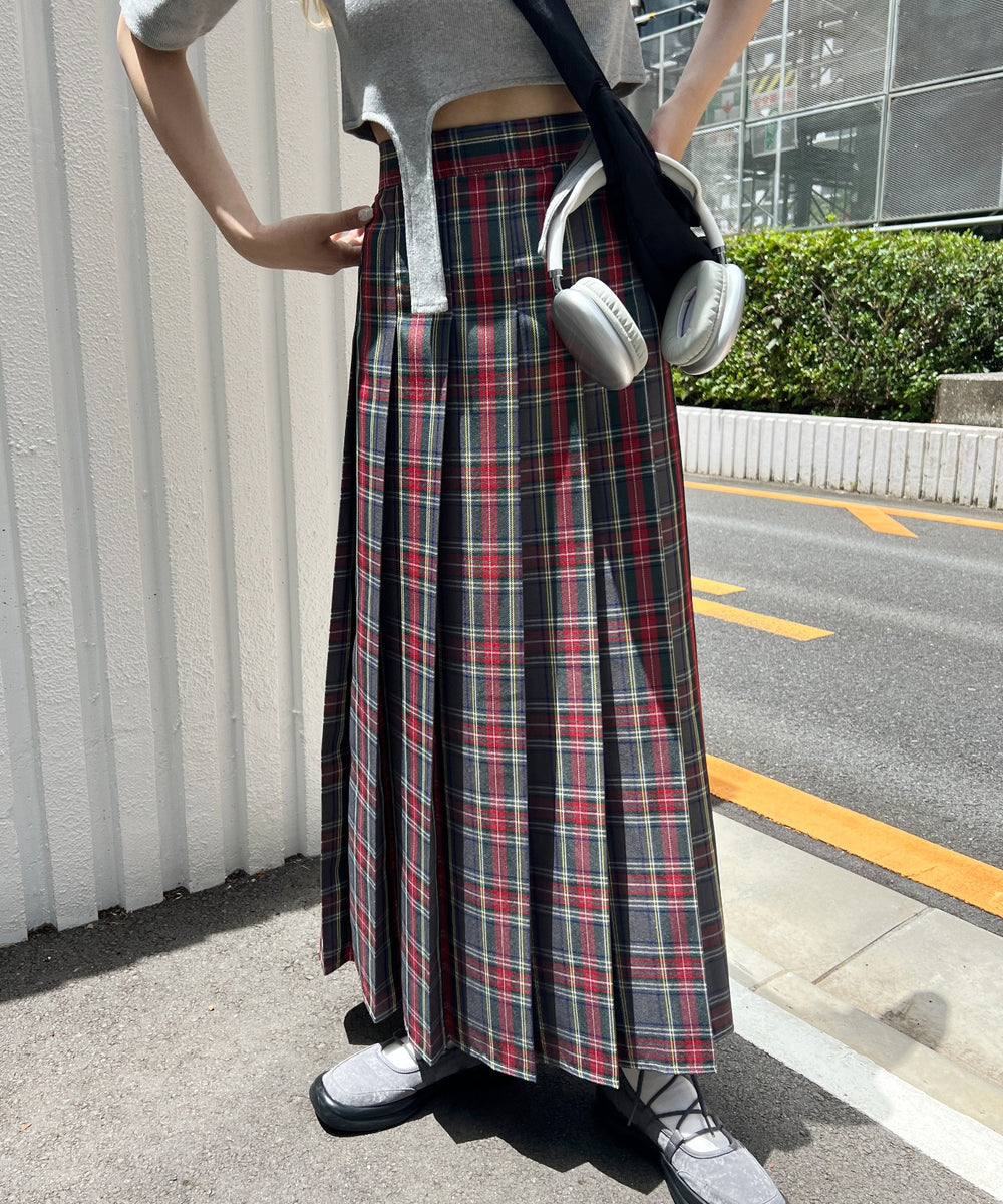 タータンチェックロングスカート
